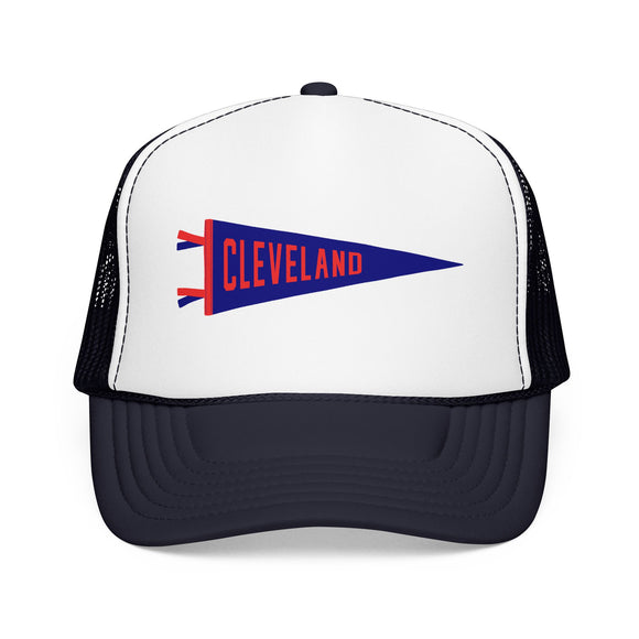 Cleveland, Ohio Pennant Trucker Hat — Retro Flag Foam Cap