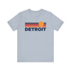 Detroit, Michigan T-Shirt Retro Sun Ombre Unisex Tee, Vintage Michigan Tee, Mountain Sun Detroit Tee, Michigan Souvenir Shirt