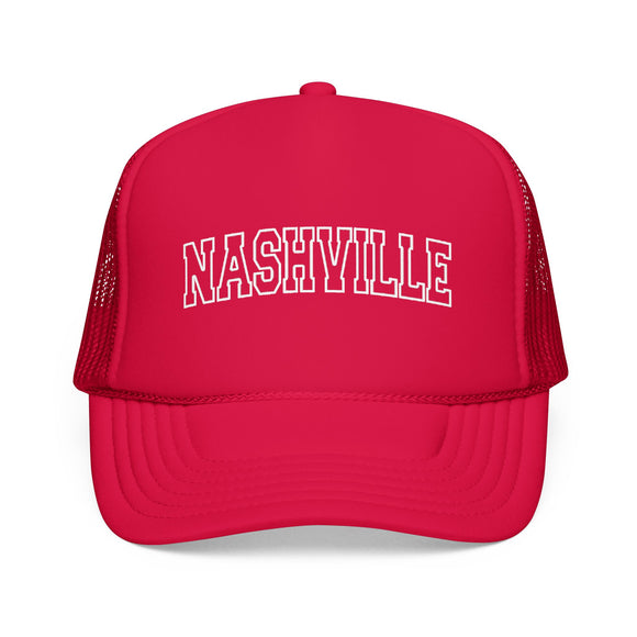 Nashville, Tennessee Trucker Hat — Vintage College Foam Mesh Nashville Cap