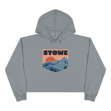 Buy storm Women's Stowe, Vermont Crop Hoodie - Premium Mountain Crop Sweatshirt