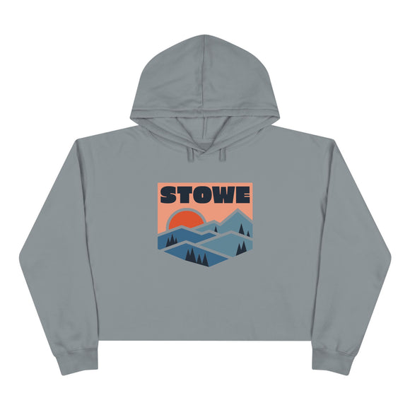 Women's Stowe, Vermont Crop Hoodie - Premium Mountain Crop Sweatshirt