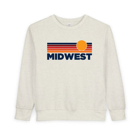 Midwest Toddler Sweatshirt - Retro Sun Midwest Toddler Crewneck Sweatshirt