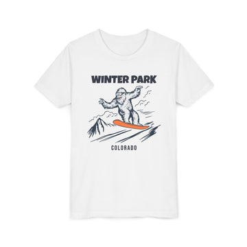 Winter Park, Colorado Yeti Snowboard Youth Tee - Kids Skiing Shirt - 0