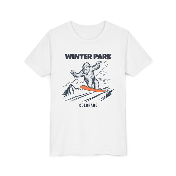 Winter Park, Colorado Yeti Snowboard Youth Tee - Kids Skiing Shirt