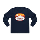 Stowe, Vermont Mens Base Long-sleeve Tee - Retro Ombre Heavy Weight Long Sleeve T-shirt-5