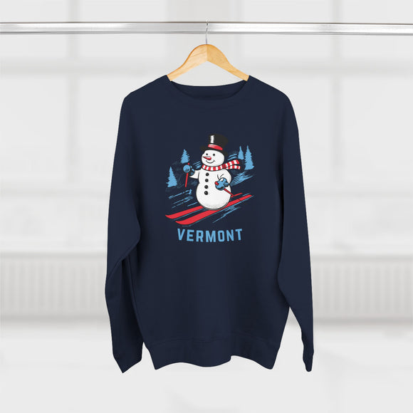 Premium Vermont Skiing Snowman Sweatshirt
