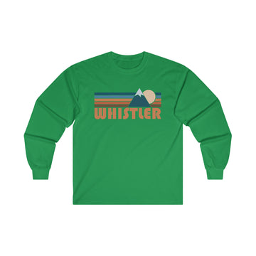 Buy irish-green Whistler, Canada Long Sleeve Shirt - Retro Unisex Whistler Long Sleeve Tee