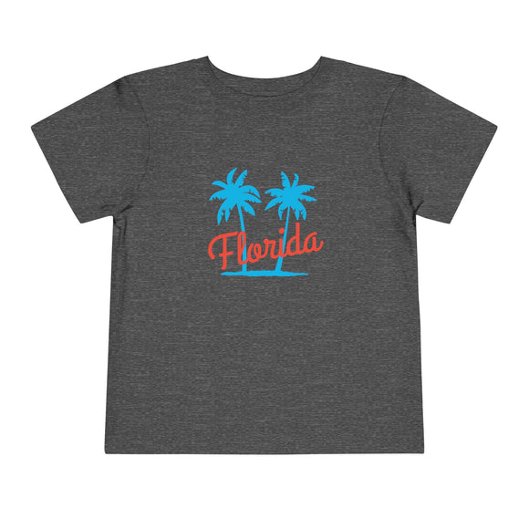 Florida Toddler T-Shirt - Retro Palm Tree Unisex Toddler Florida Shirt