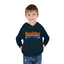 Boulder Toddler Hoodie - Retro Mountain Sun Unisex Boulder Toddler Sweatshirt-7