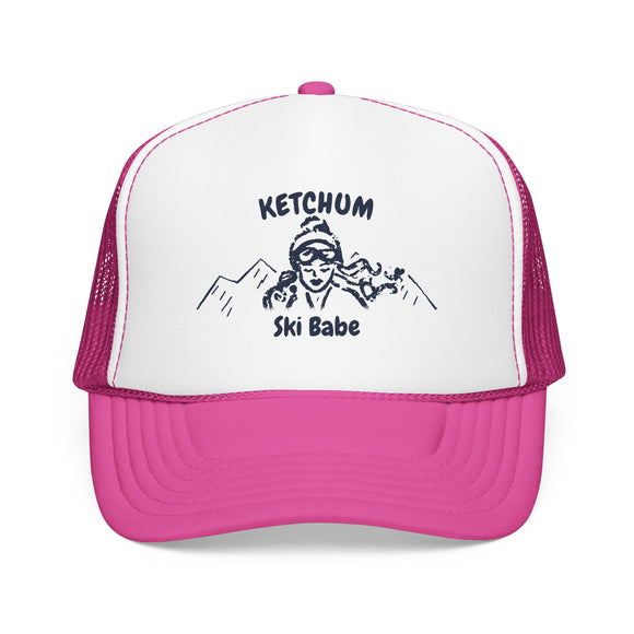 Ketchum, Idaho Ski Babe Trucker Hat — Foam Mesh Cap