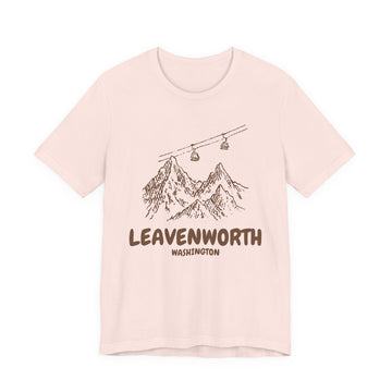 Buy soft-pink Leavenworth, Washington Mountain T-Shirt — Vintage Gondola Ski Mountain Tee