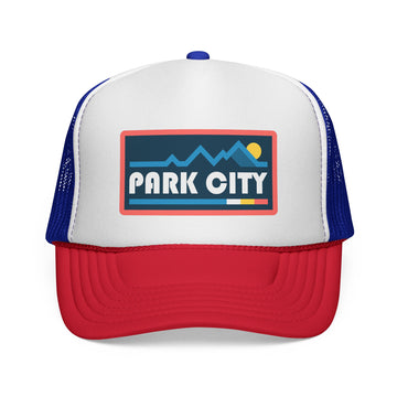 Park City, Utah Retro Mountains Trucker Hat - Vintage Style Park City Cap