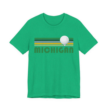 Buy heather-kelly Golf Michigan T-Shirt - Retro Golf Unisex Michigan Shirt