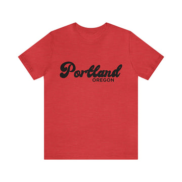 Buy heather-red Portland, Oregon T-Shirt - Retro Unisex Portland Shirt