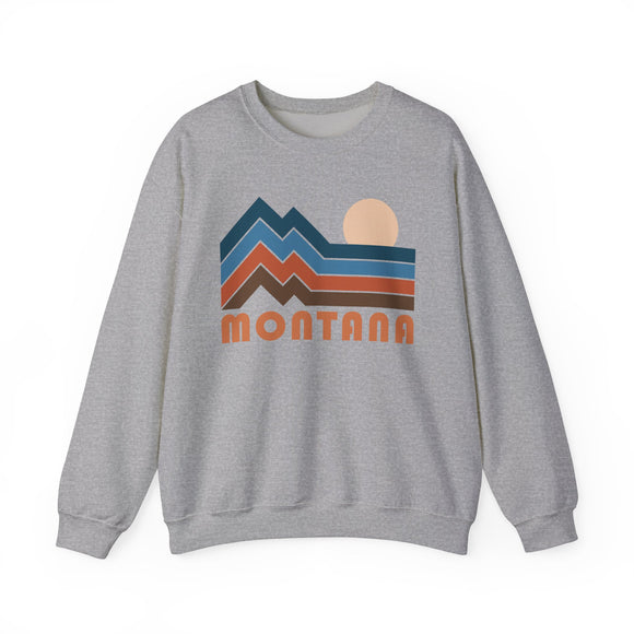Montana Sweatshirt Retro Mountains, Montana Unisex Graphic Crewneck