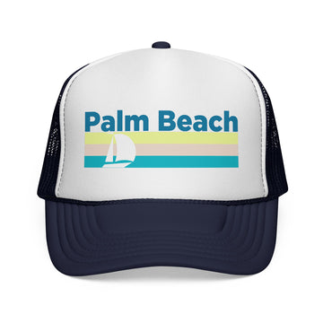 Palm Beach Retro Sailboat Trucker Hat - 0