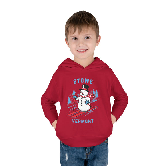 Stowe, Vermont Toddler Hoodie - Unisex Stowe Skiing Snowman Sweatshirt