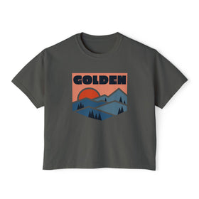 Buy pepper Women's Golden, Colorado Boxy Graphic Tee - Slightly Cropped