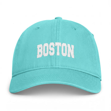 Buy chalky-mint Boston, Massachusetts Washed Baseball Cap - Vintage Coastal Comfort Colors