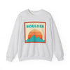 Retro Boulder, Colorado Sweatshirt, Mountain Sun Design, Unisex Crewneck, Gift for Outdoorsy Friends, Vintage Boulder, Colorado Jumper