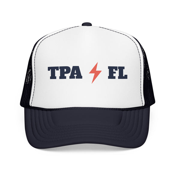 Tampa, Florida Retro Trucker Hat - Lightning Foam Cap