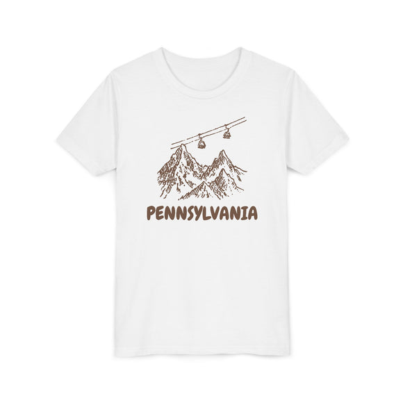 Pennsylvania Youth T-Shirt — Vintage Gondola Ski Mountain Tee