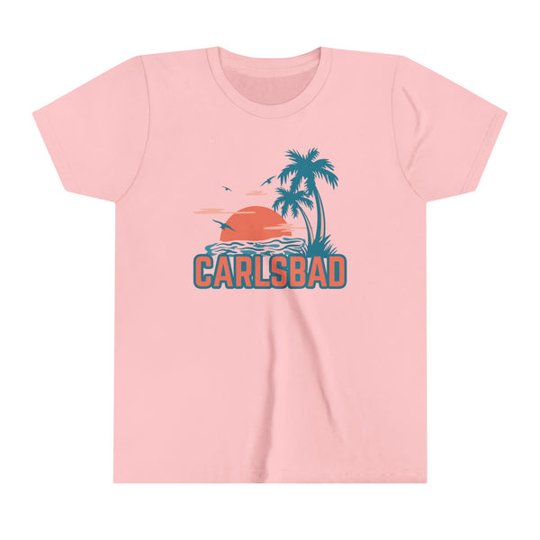 Carlsbad, California Youth Shirt - Retro Palm Tree Carlsbad Kid's T-Shirt