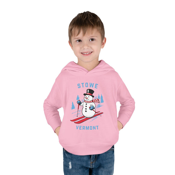 Stowe, Vermont Toddler Hoodie - Unisex Stowe Skiing Snowman Sweatshirt