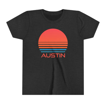 Buy dark-grey-heather Austin, Texas Youth Shirt - Retro 80s Austin Kid's T-Shirt