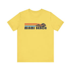 Buy maize-yellow Miami Beach, Florida T Shirt - Retro Jetski PWC Graphic Tee