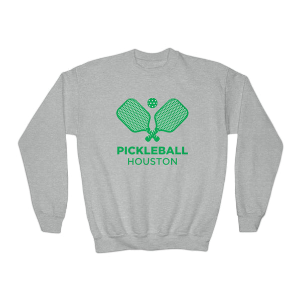 Houston, Texas Youth Sweatshirt - Pickleball Unisex Kid's Houston Crewneck Sweatshirt