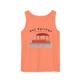 Hot Springs, Arkansas Tank Top Unisex - Pontoon Boat - Comfort Colors - 100% Cotton