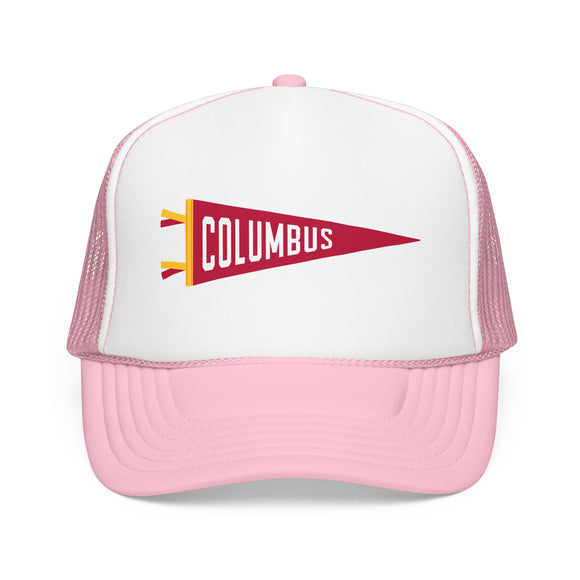 Columbus, Ohio Pennant Trucker Hat — Retro Flag Foam Cap