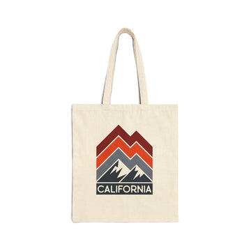 California Cotton Canvas California Tote Bag - Chevron Peaks