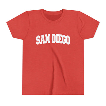 Buy heather-red San Diego, California Youth Graphic Tee - Kids San Diego T Shirt