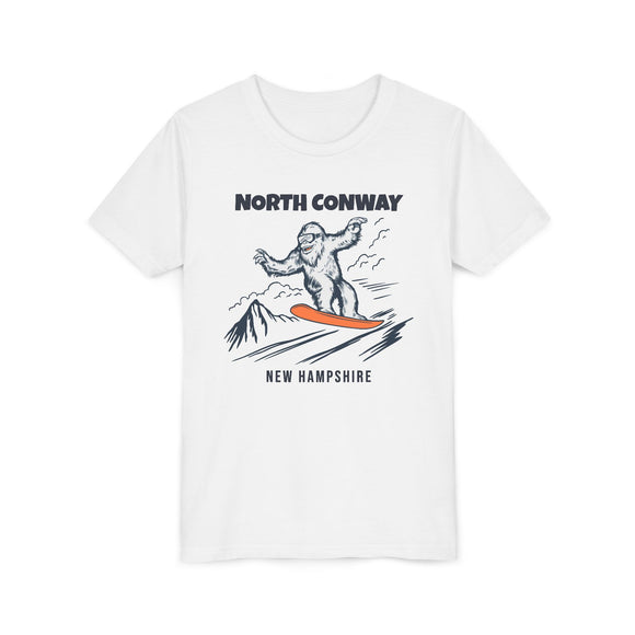 North Conway, New Hampshire Yeti Snowboard Youth Tee - Kids Skiing Shirt
