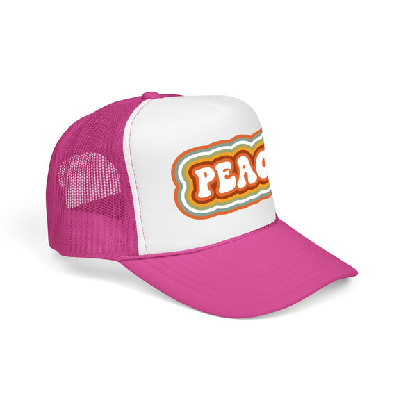 Retro Peace Trucker Hat Boho