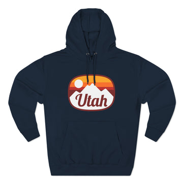Buy navy Premium Utah Hoodie - Retro Unisex Sweatshirt - Sunset Oval
