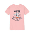 Aspen, Colorado Yeti Snowboard Youth Tee - Kids Skiing Shirt-5