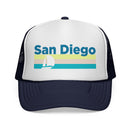 San Diego, California Retro Sailboat Trucker Hat-2