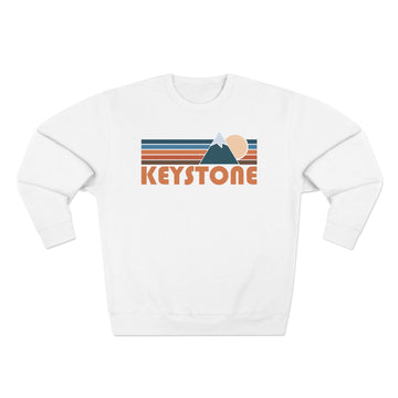 Buy white Premium Keystone, Colorado Retro Mountain Graphic Sweatshirt