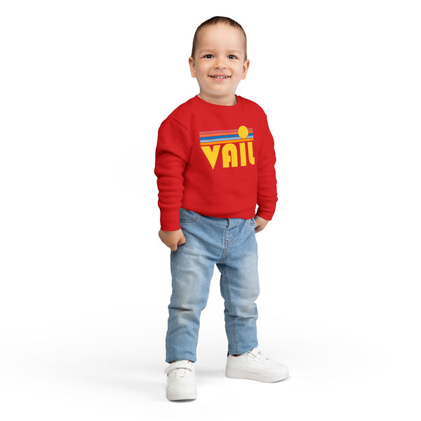 Vail, Colorado Toddler Sweatshirt - Retro Sun Vail Toddler Crewneck Sweatshirt