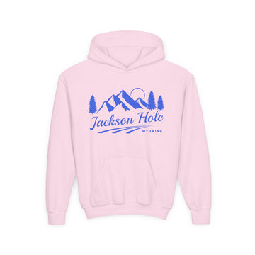 Buy light-pink Retro Jackson Hole, Wyoming Youth Hoodie - Mountain Jackson Hole, Wyoming Kids Sweatshirt, Cute Jackson Hole, Wyoming Children's Pullover