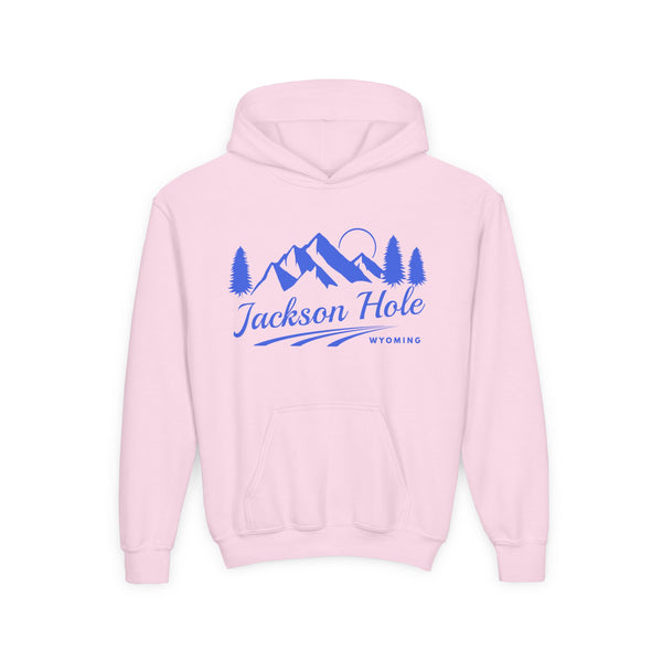 Retro Jackson Hole, Wyoming Youth Hoodie - Mountain Jackson Hole, Wyoming Kids Sweatshirt, Cute Jackson Hole, Wyoming Children's Pullover