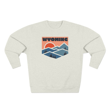 Buy oatmeal-heather Premium Wyoming Mountain Graphic Sweatshirt