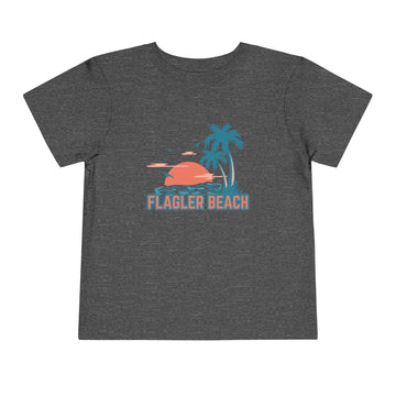Flagler Beach, Florida Toddler T-Shirt - Retro Palm Tree Toddler Flagler Beach Shirt