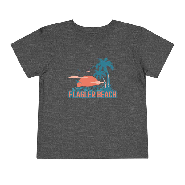 Flagler Beach, Florida Toddler T-Shirt - Retro Palm Tree Toddler Flagler Beach Shirt