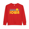 Iowa Toddler Sweatshirt - Retro Sun Iowa Toddler Crewneck Sweatshirt