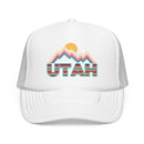 Kids Utah Retro Mountain Trucker Hat - Youth Snapback Cap