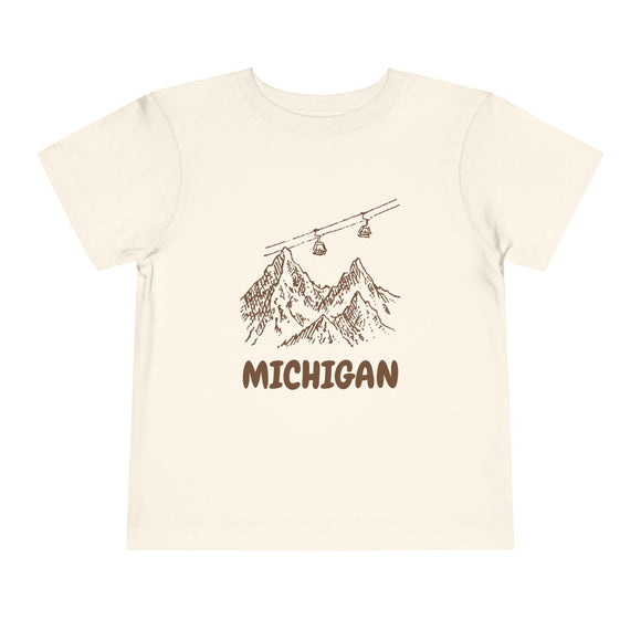 Michigan Toddler T-Shirt — Vintage Gondola Ski Mountain Tee